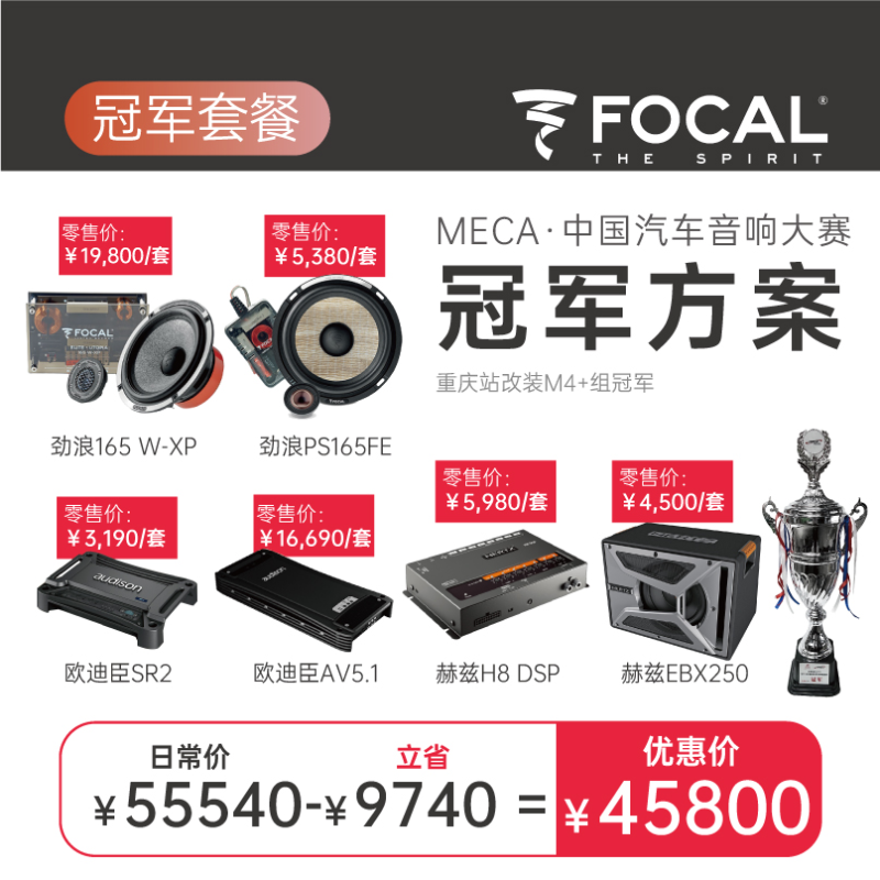 【冠军套餐】2021年MECA汽车音响比赛重庆站二分频组冠军套餐，二分频的绝妙搭配，超高性价比。