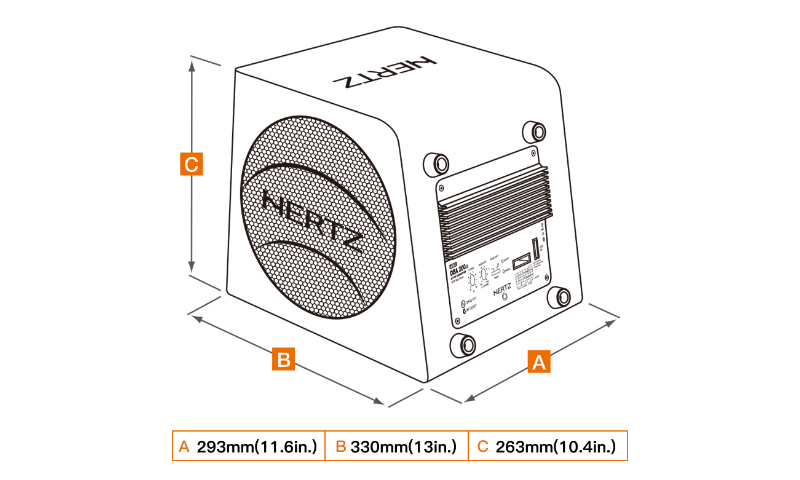 意大利赫兹HERTZ—Dieci轻奢系列DBA200.3 8寸车载有源重低音炮